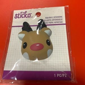 10 for $10 STICKO Reindeer Face Squishy Sticker NWT